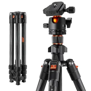 63.78 Inch Carbon Fiber Camera Tripod for Dslr Portable Travel Tripod with 360 Degree Panorama Ball Head Quick Relea