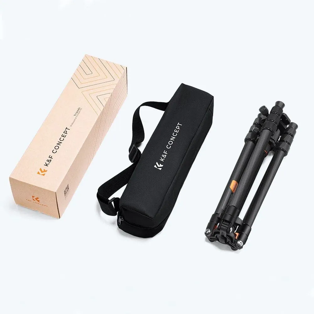 63.78 Inch Carbon Fiber Camera Tripod for Dslr Portable Travel Tripod with 360 Degree Panorama Ball Head Quick Relea