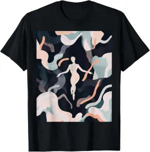 Abstract Dance Figure in Dynamic Organic Shapes Art T-Shirt