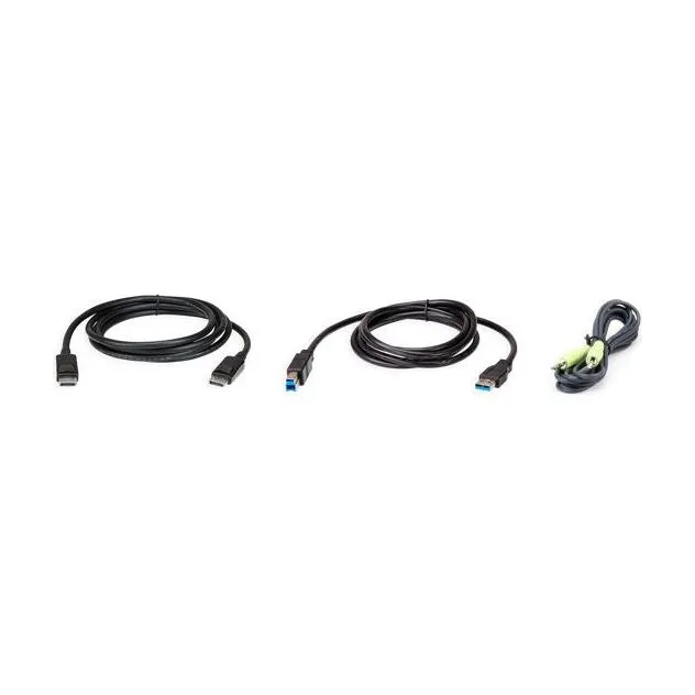 Aten 2M USB DisplayPort KVM Cable Kit, Enables the connection of Video, USB Keyboard/Mouse and Audio (Speaker)
