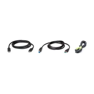Aten 2M USB DisplayPort KVM Cable Kit, Enables the connection of Video, USB Keyboard/Mouse and Audio (Speaker)