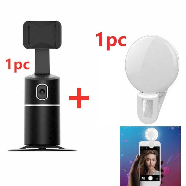 Auto face tracking, Smart Shooting Phone Selfie Stick 360 Object Tracking Holder Face with tripod and Fill light