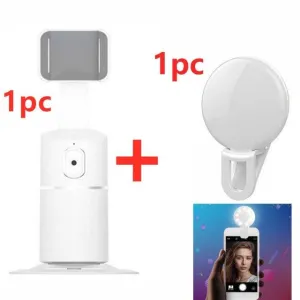 Auto face tracking, Smart Shooting Phone Selfie Stick 360 Object Tracking Holder Face with tripod and Fill light