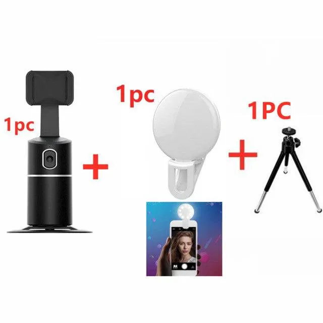 Auto face tracking, Smart Shooting Phone Selfie Stick 360 Object Tracking Holder Face with tripod and Fill light