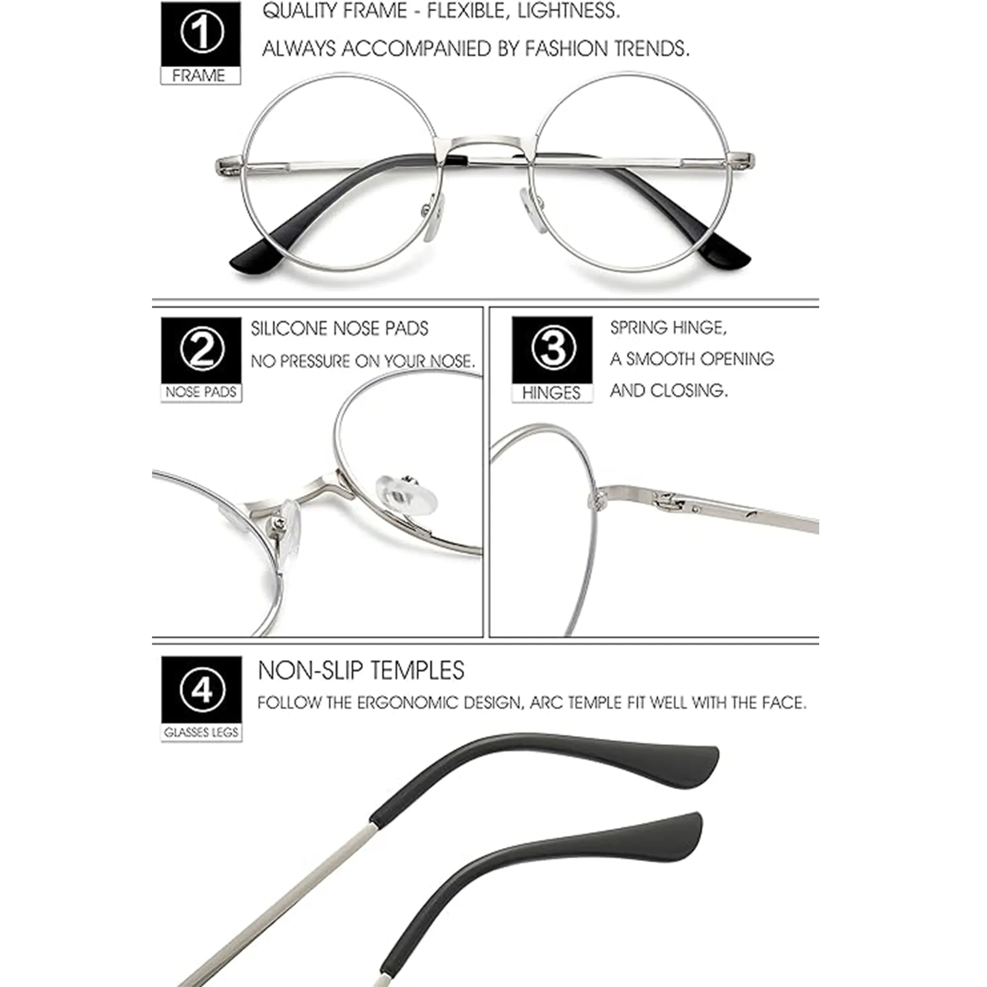 Babymoon New-Born Baby Specks Glasses | Baby Photoshoot Props | Silver