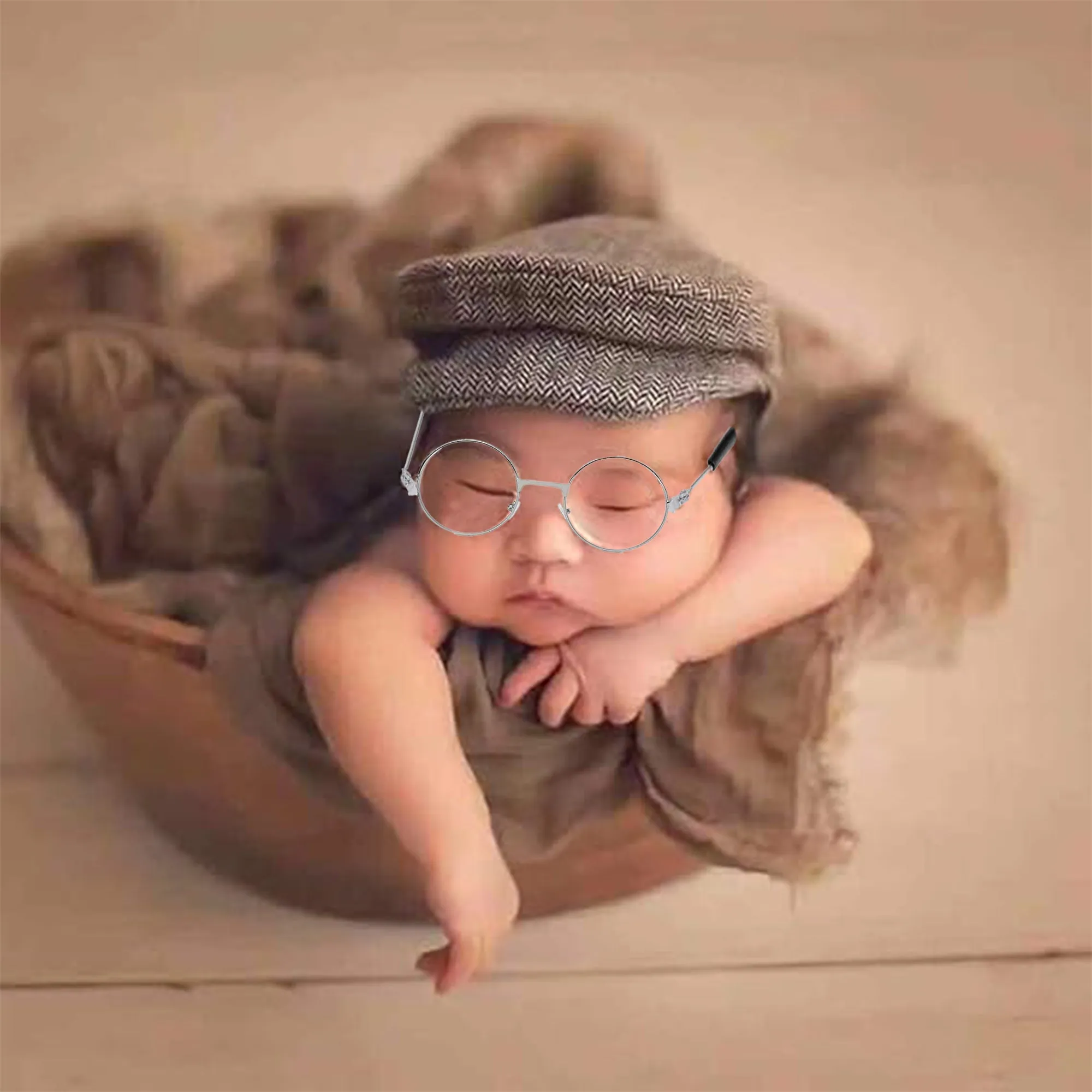Babymoon New-Born Baby Specks Glasses | Baby Photoshoot Props | Silver