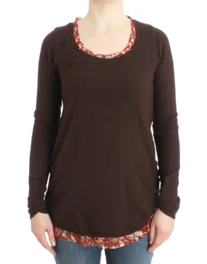 Chic Crewneck Silk-Appliqu Sweater
