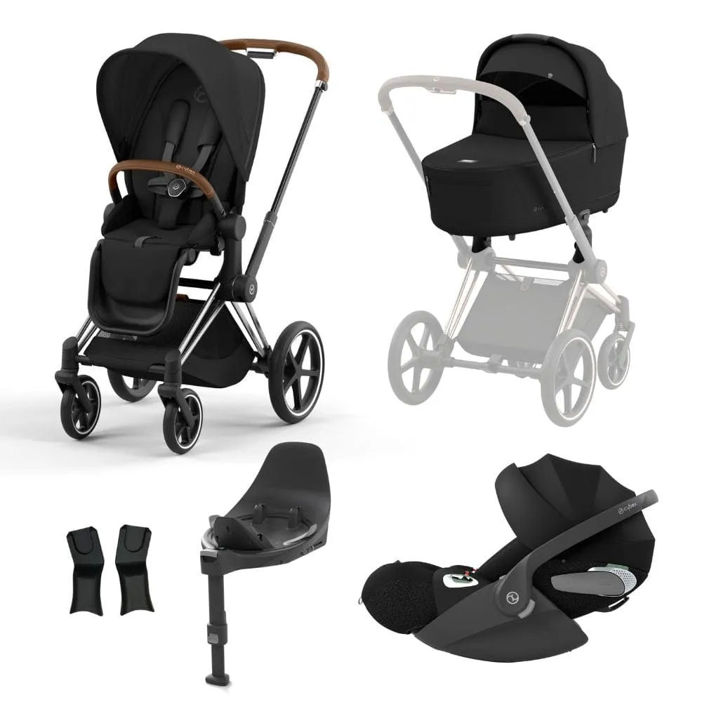 Cybex Priam Chrome  Brown Bundle
