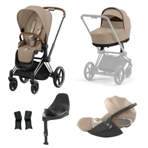 Cybex Priam Chrome  Brown Bundle