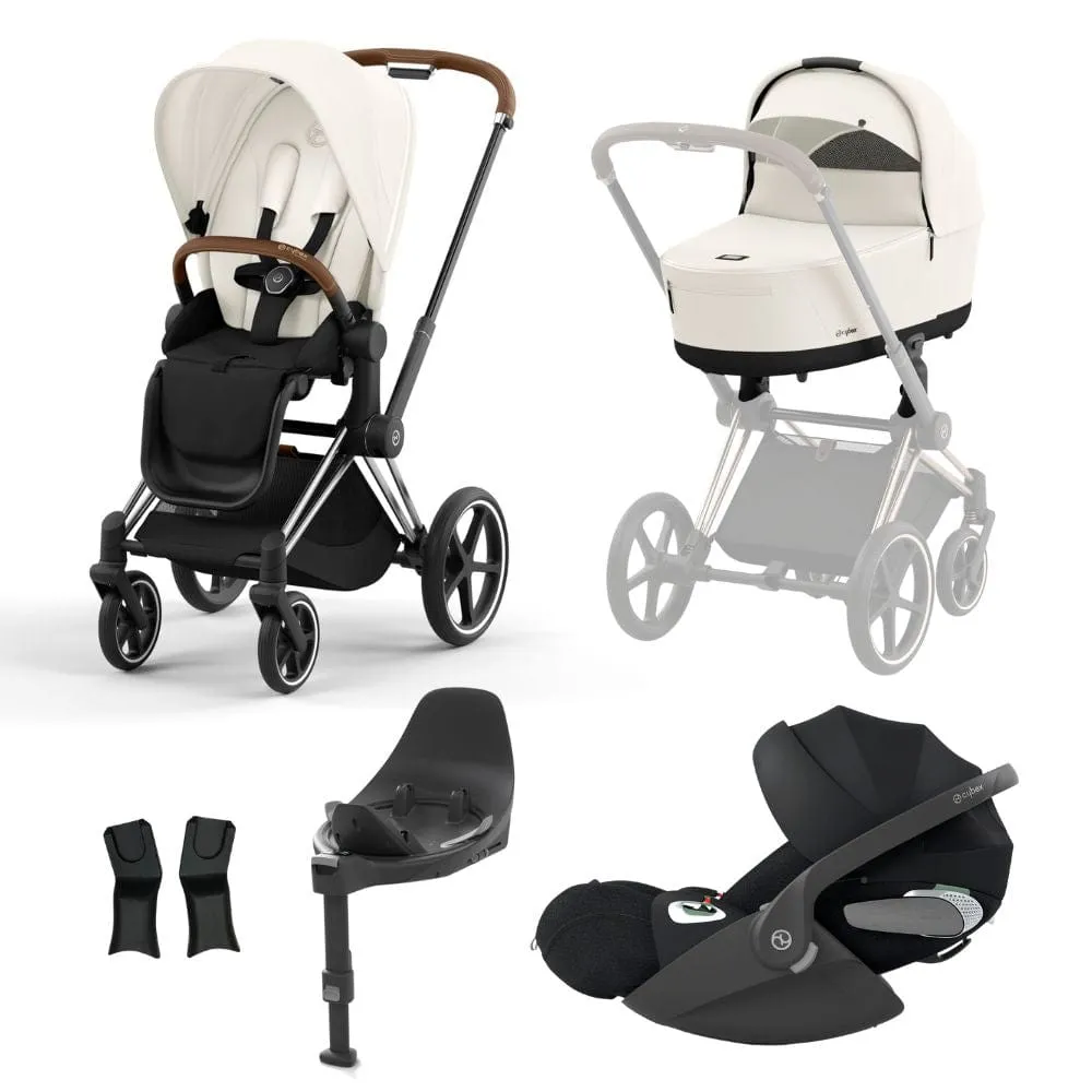 Cybex Priam Chrome  Brown Bundle