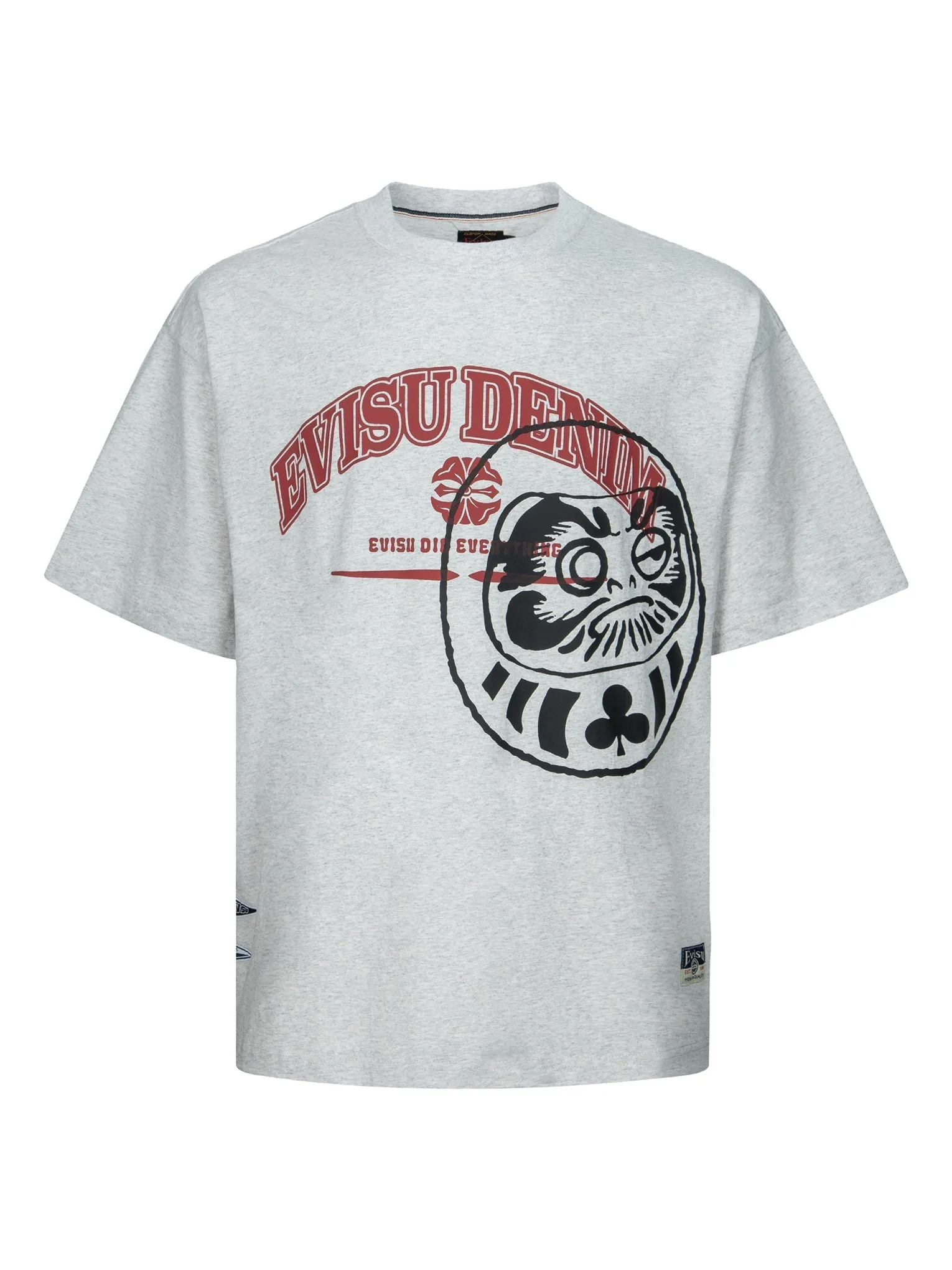Logo and Gaming Daruma Print Relax Fit T-shirt