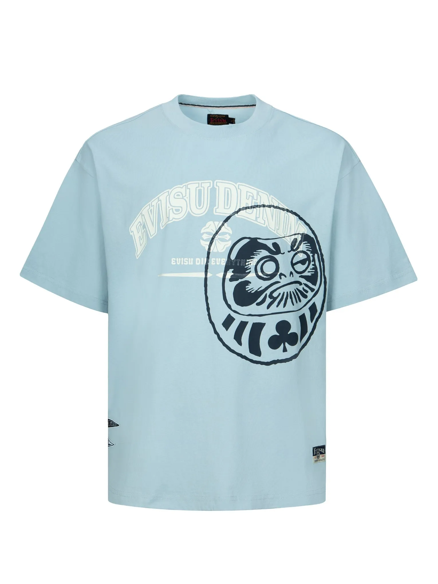 Logo and Gaming Daruma Print Relax Fit T-shirt