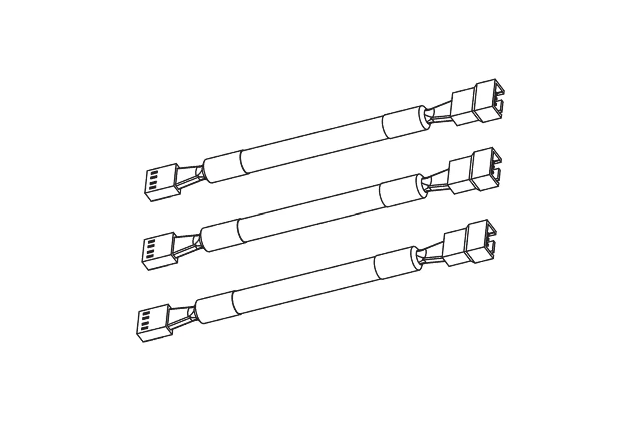 Low-Noise Fan Adapter Cables for PC Fans (4-Pin) - 3 Pack