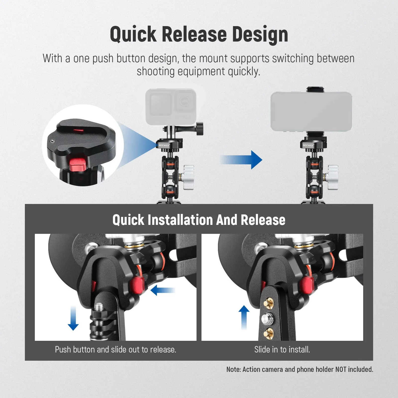 NEEWER FL-GP15 Magnetic Action Camera Mount