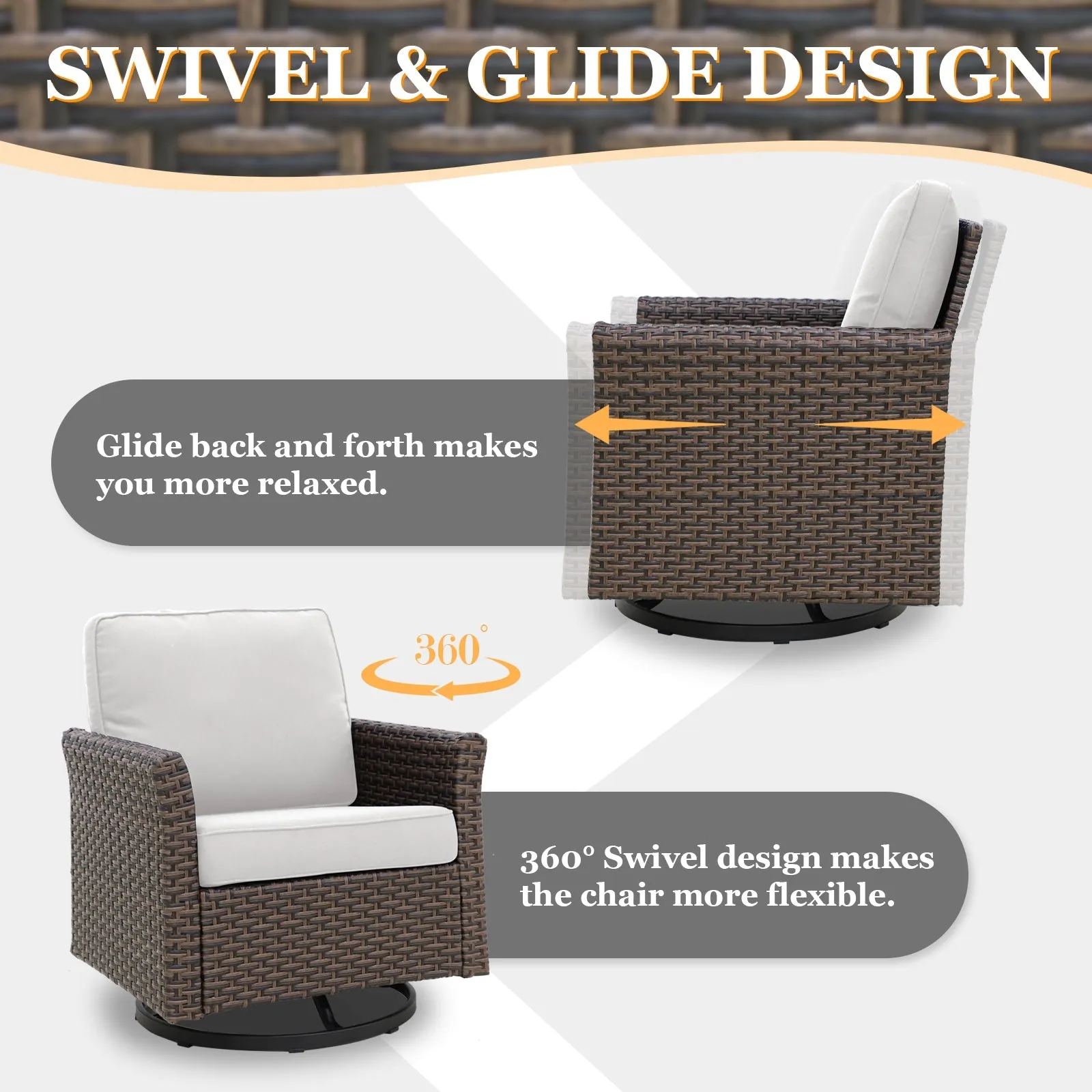 Ocean Vista Outdoor Wicker Patio Rattan Chairs, 4 Chairs