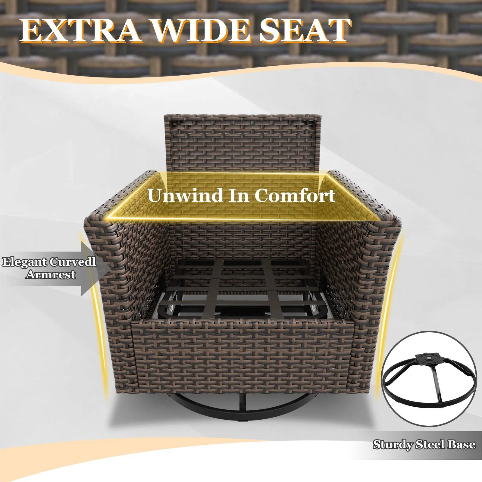 Ocean Vista Outdoor Wicker Patio Rattan Chairs, 4 Chairs