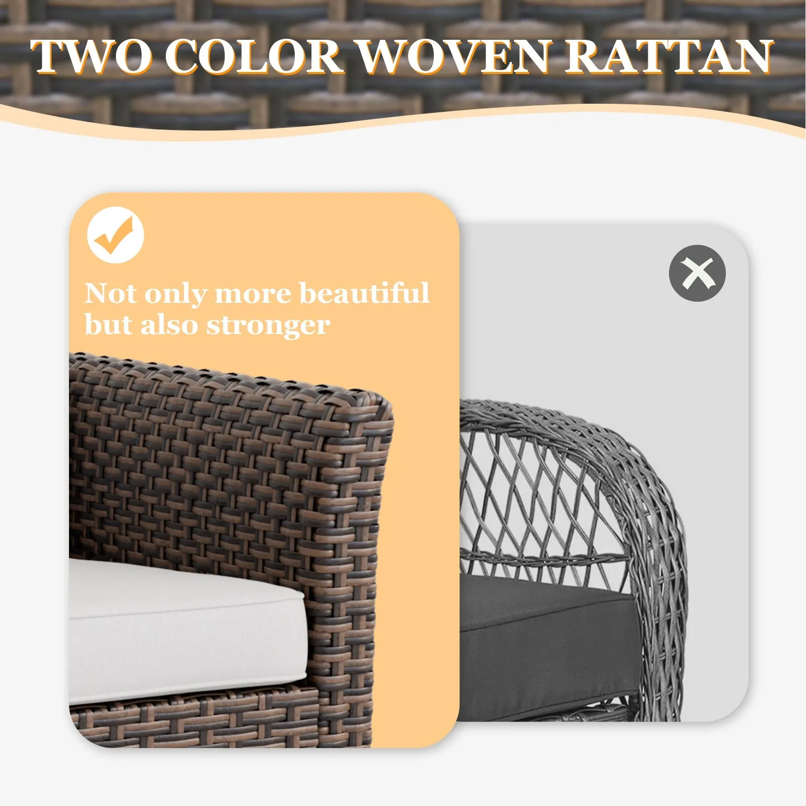 Ocean Vista Outdoor Wicker Patio Rattan Chairs, 4 Chairs